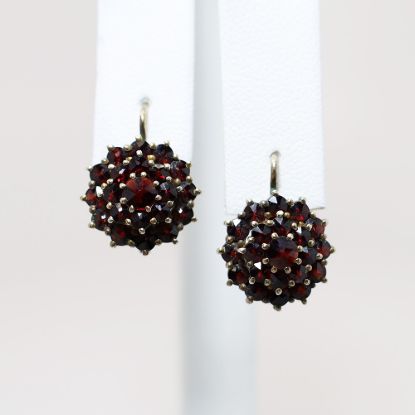 Picture of Vintage Bohemian Garnet & Gilt Sterling Silver Earrings 