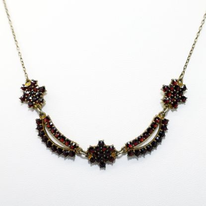 Picture of Vintage Gilt Sterling Silver & Bohemian Garnet Necklace