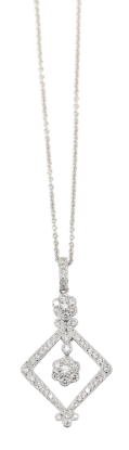 Picture of 18k White Gold & .36ct Diamond Pendant Necklace