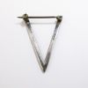 Picture of  Vintage WWII Era Sterling Silver & Red, White & Blue Rhinestone 'V' for Victory Brooch