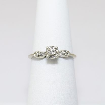 Picture of Antique Art Deco Era 14k White Gold & Diamond Engagement Ring