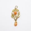 Picture of Antique Art Nouveau Era 10k Gold, Coral & Natural Pearl Lavalier Pendant