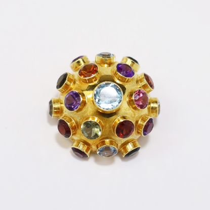 Picture of Vintage H. Stern (Brazil) 18k Gold Modernist Multi-Gemstone Brooch/Pendant