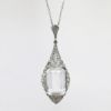 Picture of Antique Art Deco 14k Gold, Sterling Silver & Clear Cut Quartz Pendant