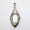 Picture of Antique Art Deco 14k Gold, Sterling Silver & Clear Cut Quartz Pendant