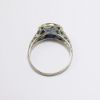 Picture of Antique Art Deco Era 18k White Gold Filigree & Synthetic Sapphire Ring 