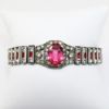Picture of Antique Art Deco Era Sterling Silver, Czech Glass & Rhinestone Bracelet