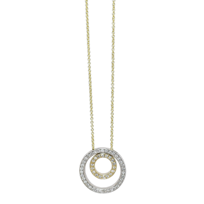 Picture of 0.50ct diamond circle necklace, 14k two tone gold