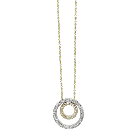 Picture of 0.50ct diamond circle necklace, 14k two tone gold