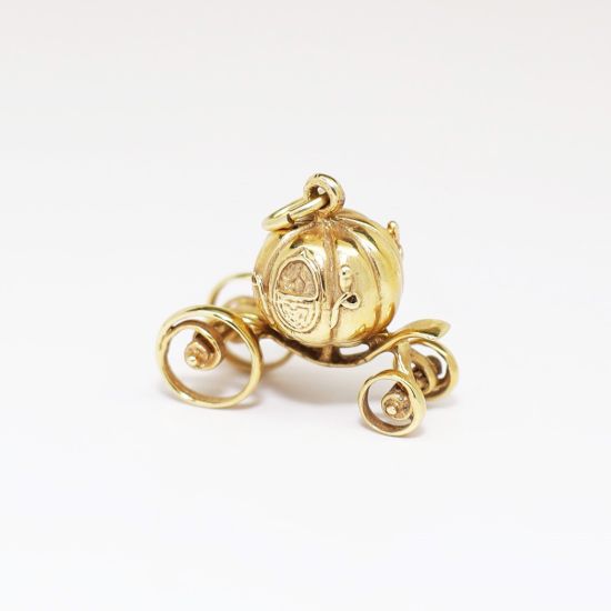 Picture of Vintage 14k Gold Disney's 'Cinderella' Pumpkin Carriage/Coach Charm/Pendant