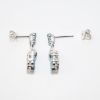 Picture of 2.0ct Blue Topaz Drop Earrings, 14k White Gold