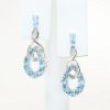 Picture of 2.0ct Blue Topaz Drop Earrings, 14k White Gold