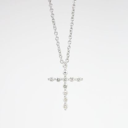 Picture of 0.18ct Diamond Cross Pendant, 14k White Gold