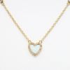 Picture of Opal and Diamond Heart Necklace, 14k Yellow Gold