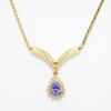 Picture of Tanzanite and Diamond Necklace, 14k Yellow Gold