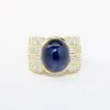 Picture of 10.71ct Oval Sapphire Cabochon Ring, AGL Certified, 18k Yellow Gold