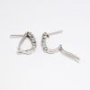 Picture of Round and Baguette Diamond Earrings, 14k White Gold