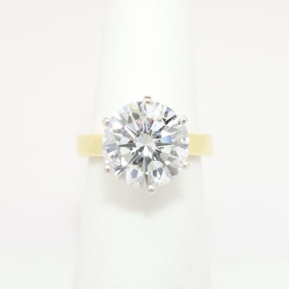 Picture of 5.04ct Round Brilliant Cut Diamond Solitaire Ring, 18k Yellow Gold