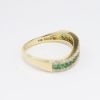 Picture of Emerald and Diamond Band Ring, 14k Yellow Gold