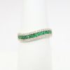 Picture of Emerald and Diamond Band Ring, 14k Yellow Gold