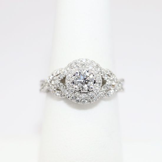 Picture of 1.11ct Diamond Halo Ring, 14k White Gold