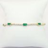 Picture of Emerald and Diamond Bracelet, 14k Yellow Gold