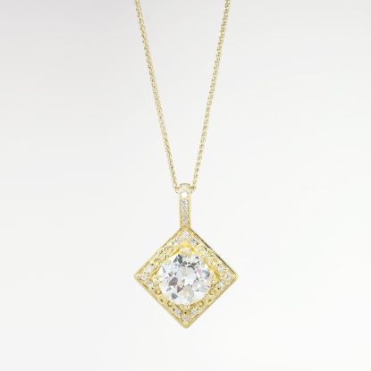 Picture of 2.14ct Transitional Round Brilliant Cut Diamond Pendant, 14k Yellow Gold