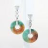 Picture of Diamond and Jadeite Jade Earrings, 14k White Gold