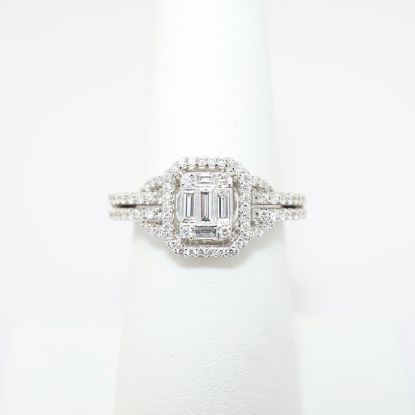 Picture of Baguette & Single Cut Diamond Ring, 18k White Gold