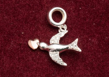Picture of Chamilia - Barn Swallow W/Gold Plated Heart And Shimmering Stones.