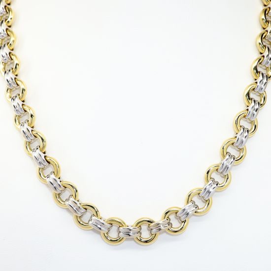 Picture of 18" Two-Tone 18k Gold Fancy Rolo Chain