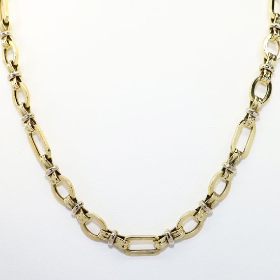 Picture of 18" 14k Two-Tone Gold Fancy Link Chain