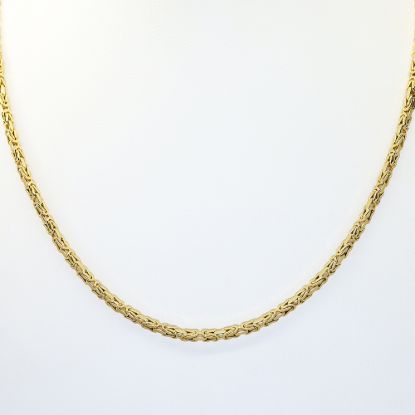 Picture of 16" 14k Yellow Gold Squared Byzantine Chain Necklace