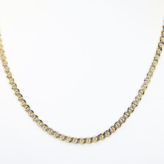 Picture of 18" 2-Tone 10k Gold Textured Mariner/Anchor Chain Necklace