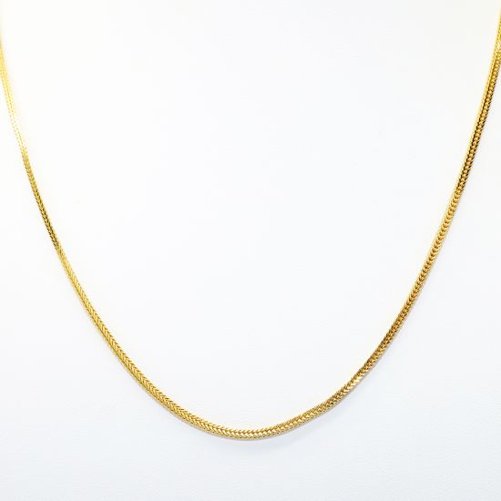 Picture of 27.5" 18k Yellow Gold Fancy Link Squared Wheat Chain Necklace 