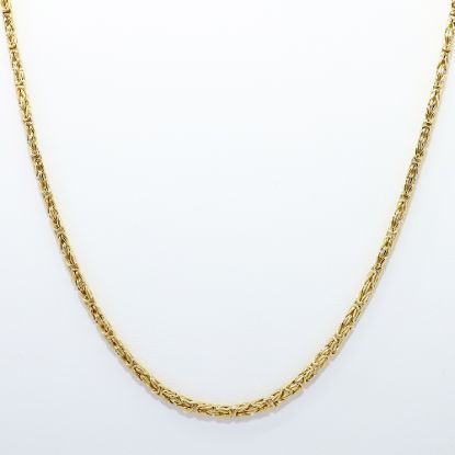 Picture of 24" 14k Yellow Gold Byzantine Link Chain Necklace
