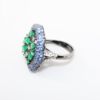 Picture of "Marina" Emerald and Sapphire Ring, 18k Black Gold