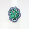 Picture of "Marina" Emerald and Sapphire Ring, 18k Black Gold