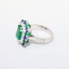 Picture of "Marina" Diamond, Emerald, and Sapphire Ring, 18k White Gold
