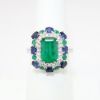 Picture of "Marina" Diamond, Emerald, and Sapphire Ring, 18k White Gold
