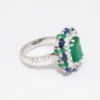 Picture of "Marina" Diamond, Emerald, and Sapphire Ring, 18k White Gold