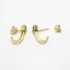 Picture of 18K Yellow Gold Emerald & Diamond Earrings with Post & Nut Closure