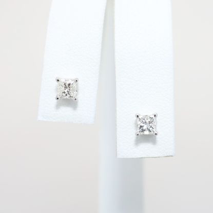 Picture of 14K White Gold & .50ct Diamond Solitaire Stud Earrings