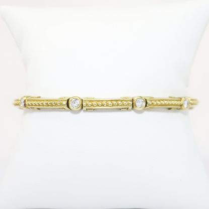 Picture of 14K Yellow Gold & 1.00ct Diamond Bracelet with Safety Clasp & Locking Closure