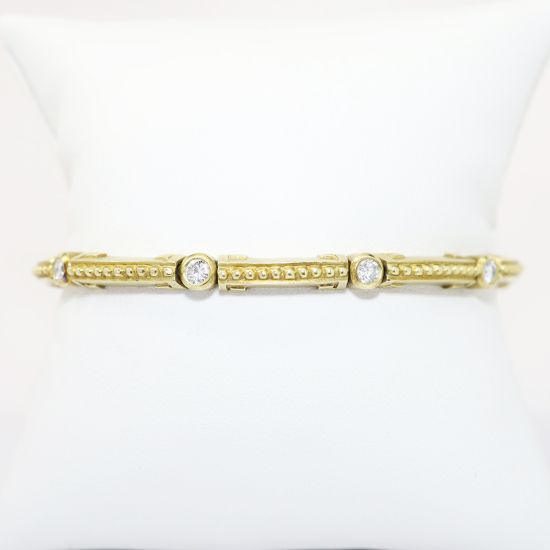 Picture of 14K Yellow Gold & 1.00ct Diamond Bracelet with Safety Clasp & Locking Closure