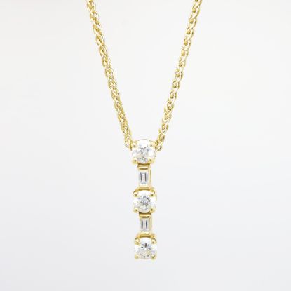 Picture of 18K Yellow Gold & .75ct 5 Diamond Pendant with 18" 14K Yellow Gold Chain