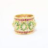 Picture of 18K Yellow Gold, Emerald, Ruby & Diamond Cigar Band Style Ring