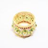 Picture of 18K Yellow Gold, Emerald, Ruby & Diamond Cigar Band Style Ring