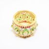 Picture of 18K Yellow Gold, Emerald, Ruby & Diamond Cigar Band Style Ring