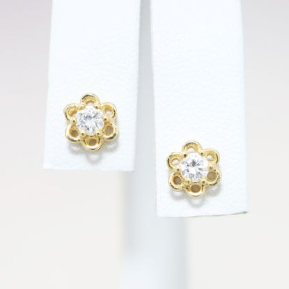 Picture of 14k Yellow Gold & .33ct Diamond Solitaire Stud Earrings
